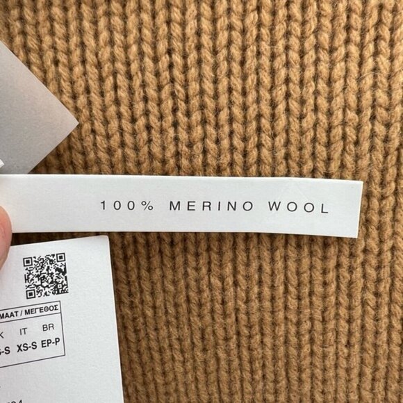 🩷 Zara - Women's Merino Wool Cut Outs Limited Edition Sweater - Brown. Size:XS-S - Picture 7 of 16